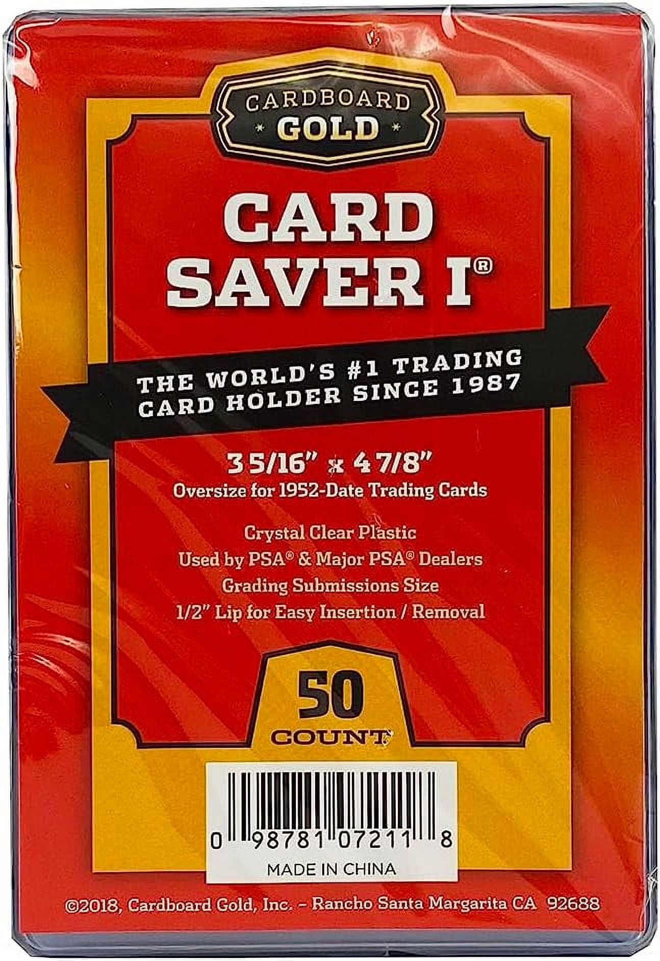 Card Saver 1 - Semi Rigid Card Holder for Graded Card Submittions - 50ct Pack